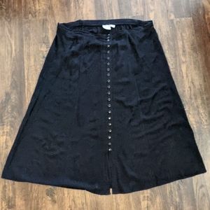 Vintage Speed Limit MPH 3X Goth Boho Flowy Black Embroidered Maxi Skirt